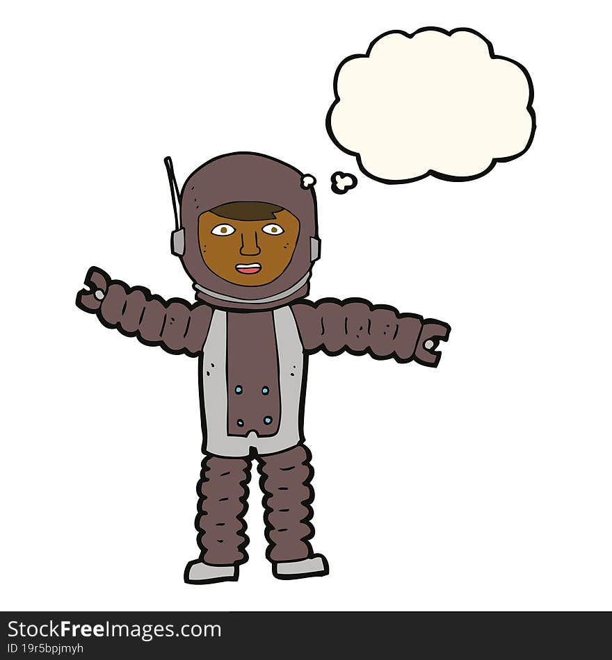 Cartoon Astronaut With Thought Bubble