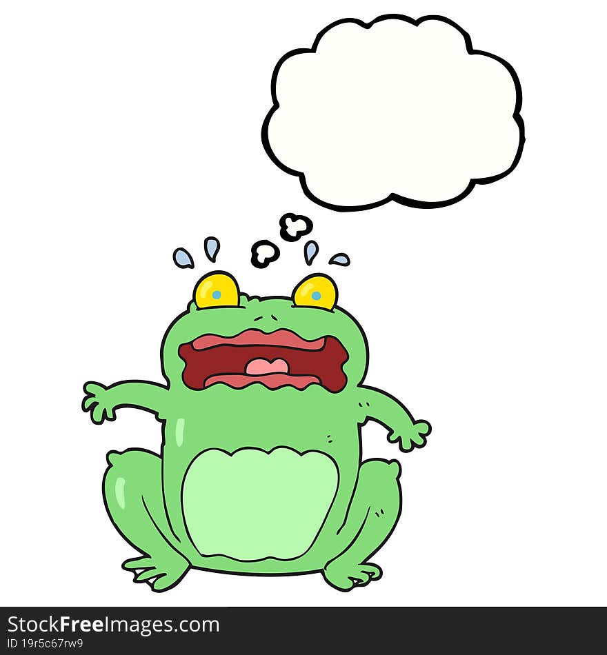 thought bubble cartoon funny frightened frog