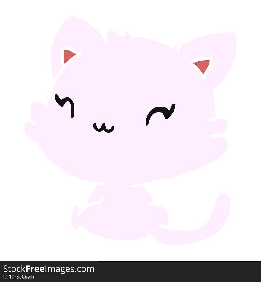 cartoon of cute kawaii kitten