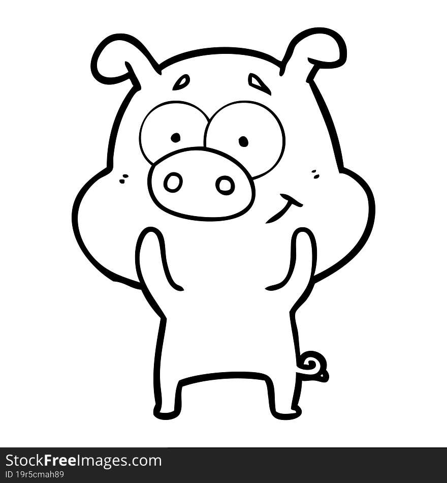 happy cartoon pig. happy cartoon pig