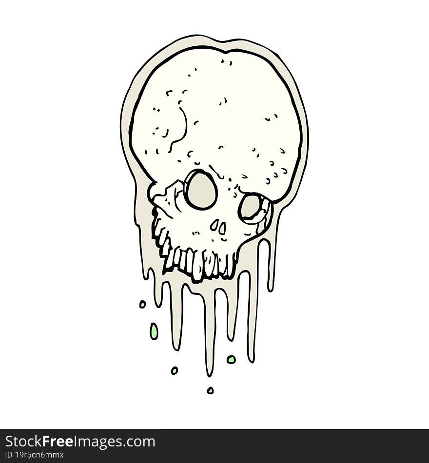 cartoon scary skull