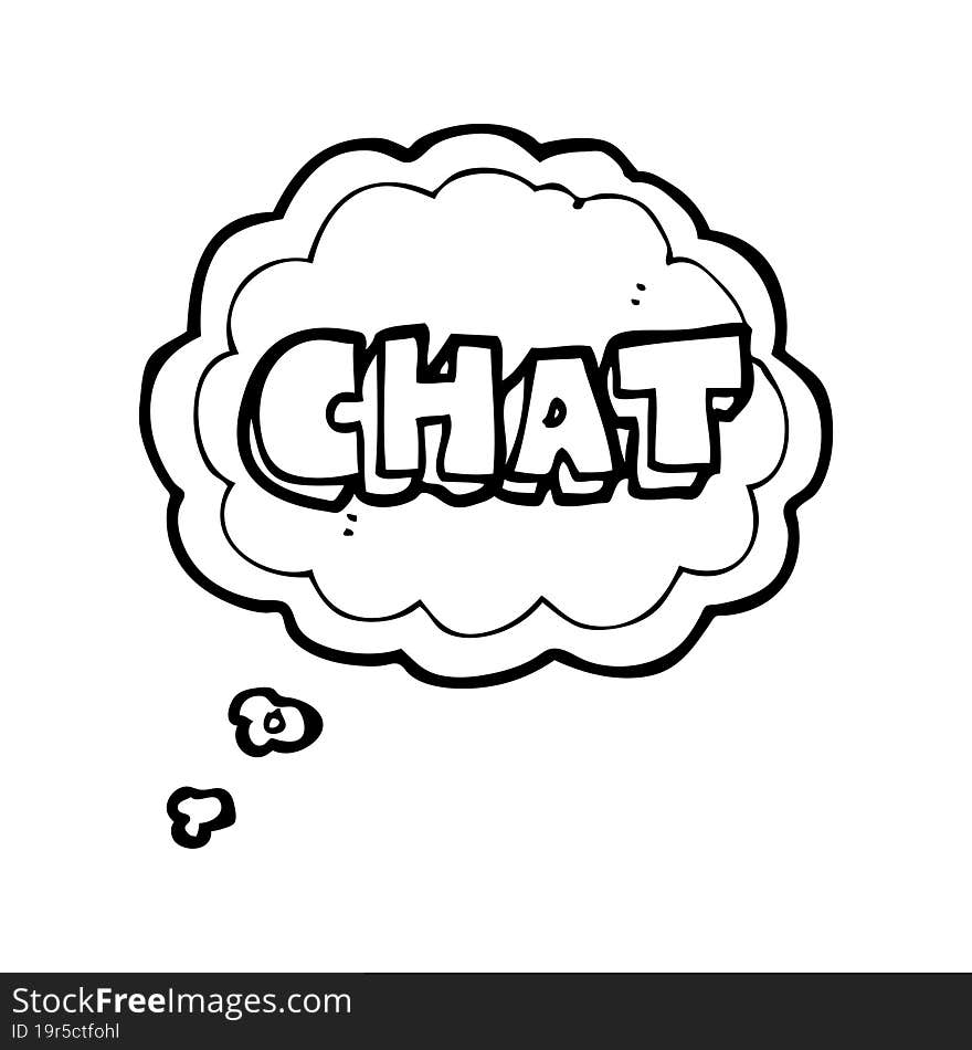 freehand drawn thought bubble cartoon chat symbol