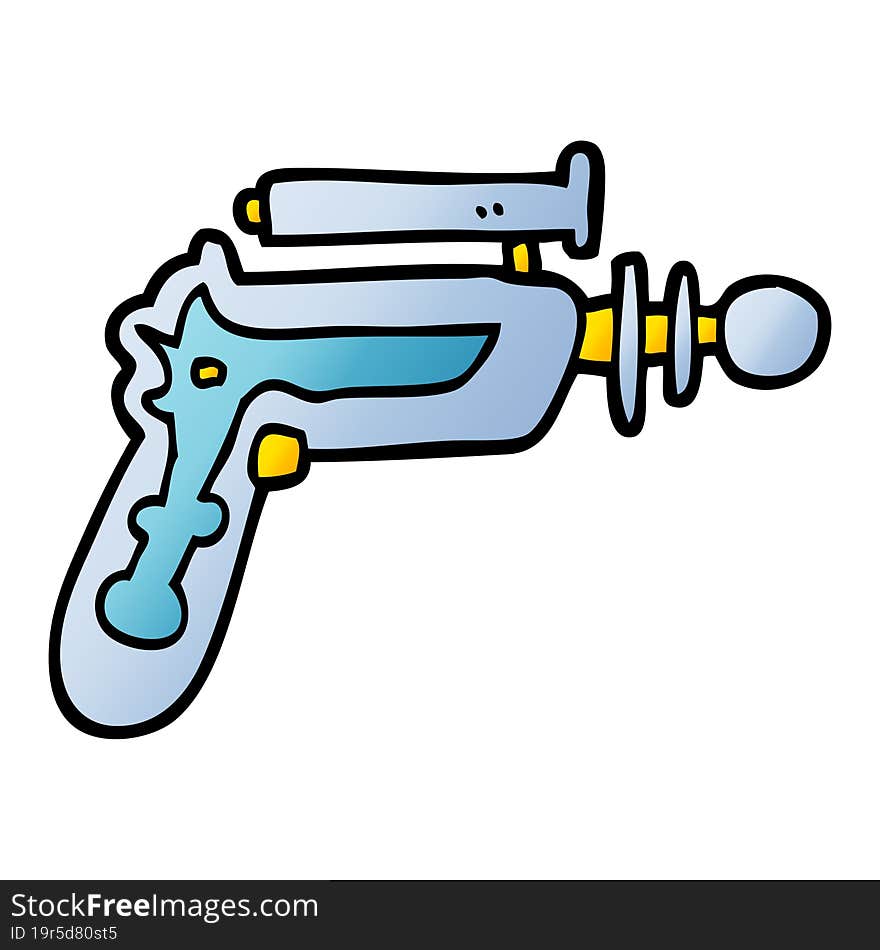 vector gradient illustration cartoon ray gun