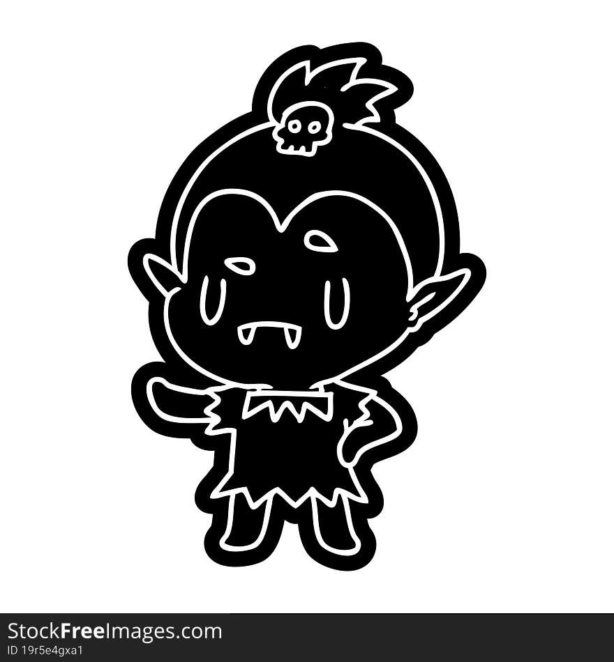 cartoon icon kawaii of cute vampire girl