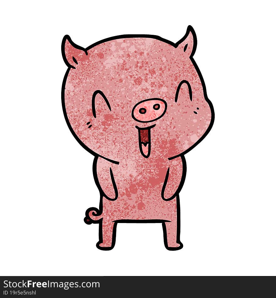 happy cartoon pig. happy cartoon pig