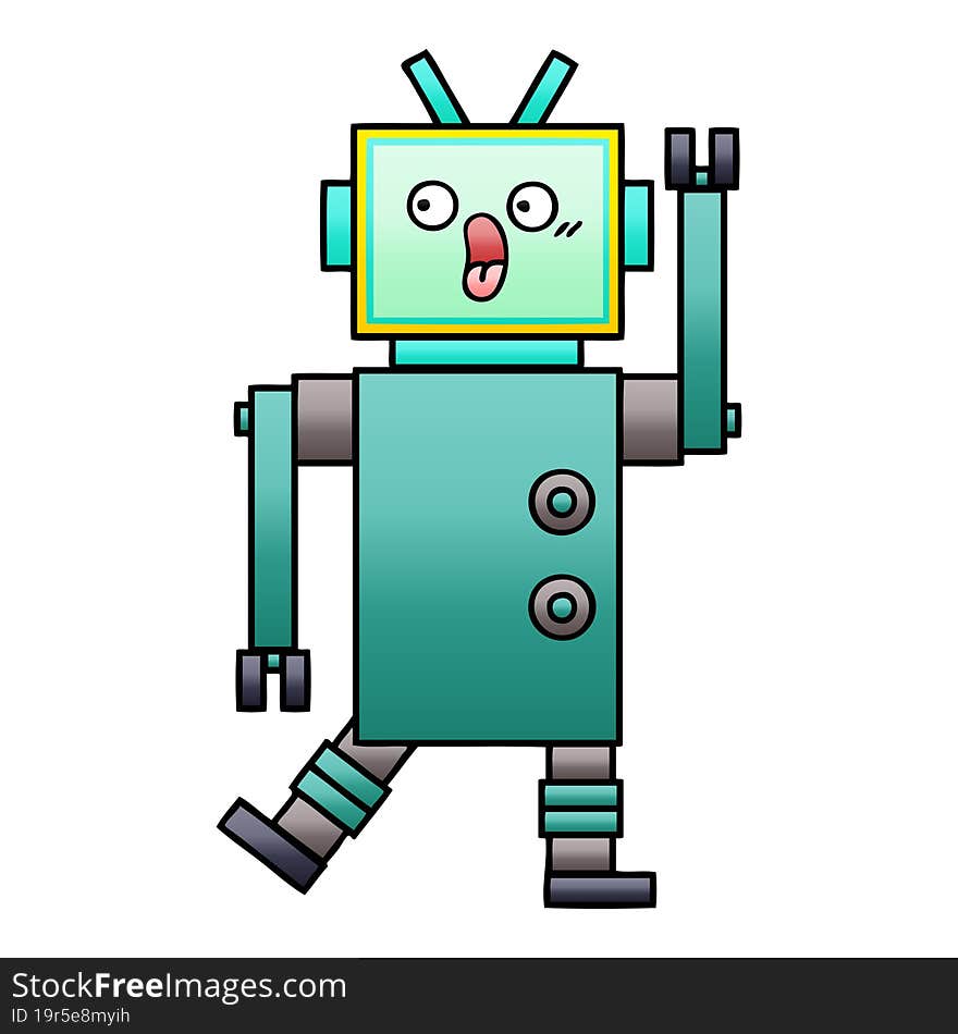 gradient shaded cartoon robot