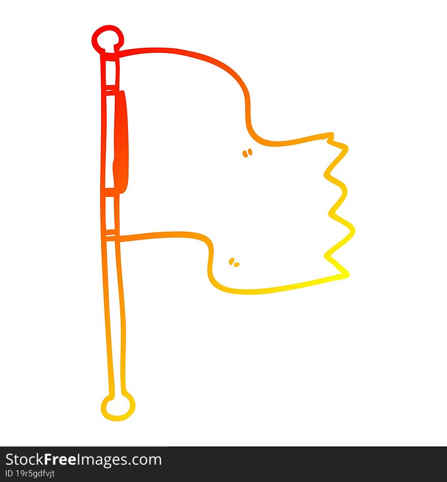 warm gradient line drawing cartoon red flag