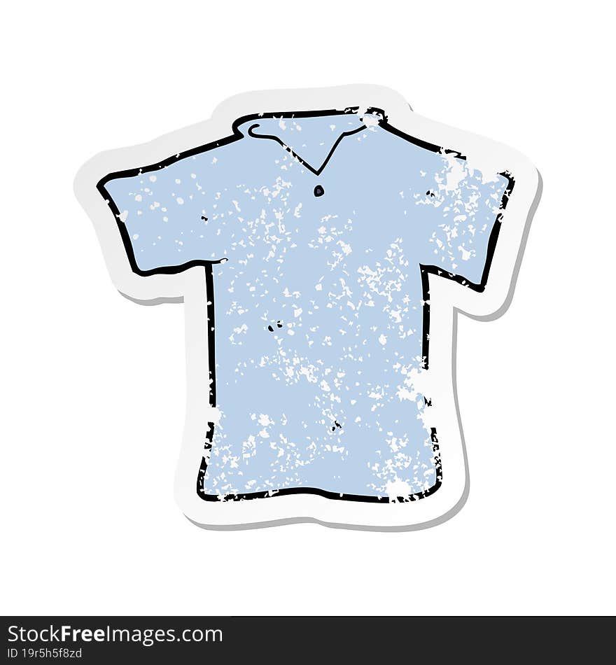 retro distressed sticker of a cartoon t shirt