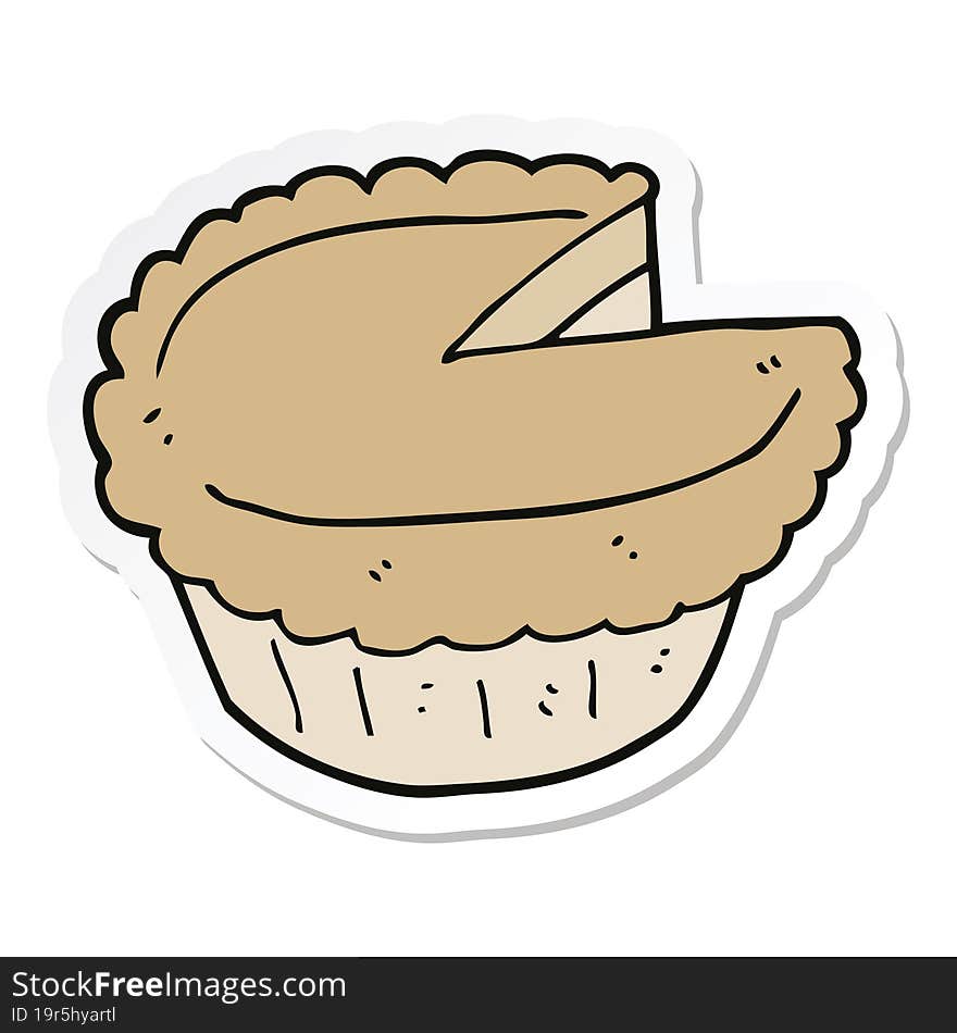 sticker of a cartoon pie