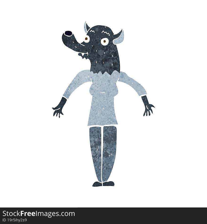 cartoon werewolf woman