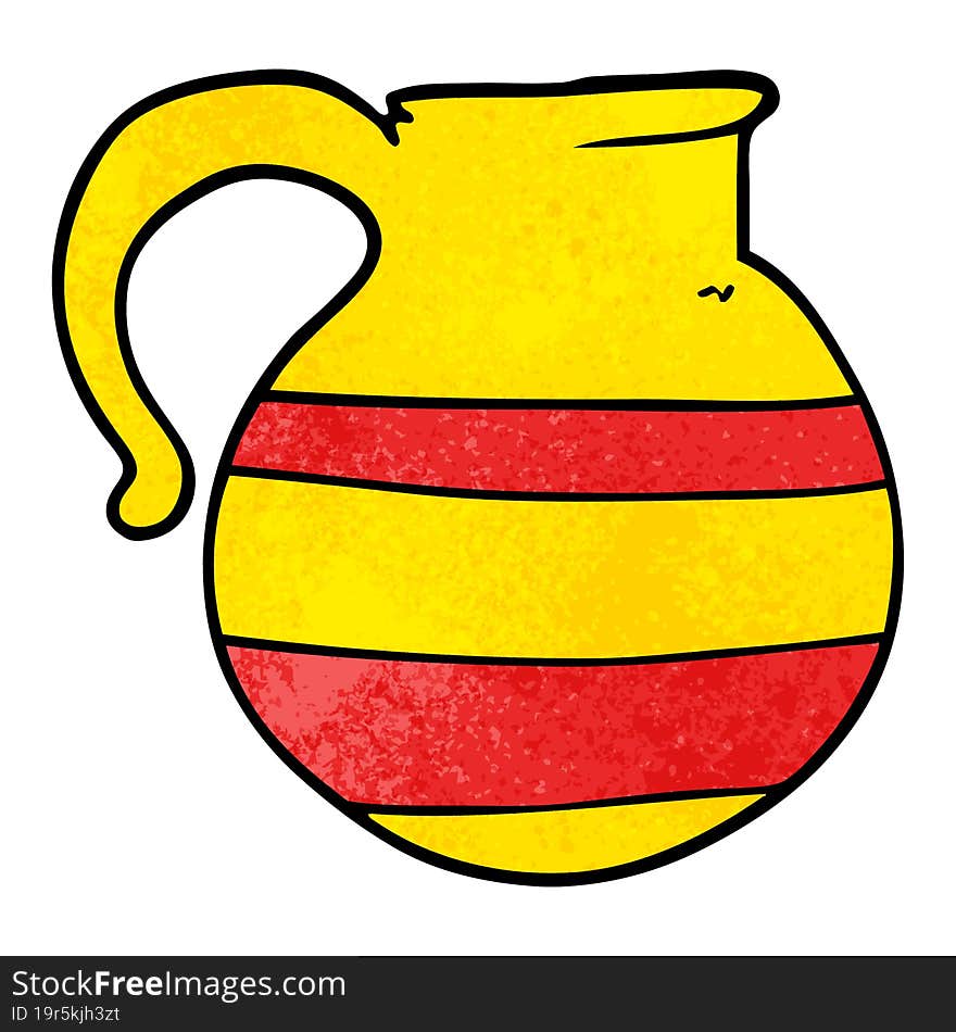 Cartoon Doodle Striped Jug