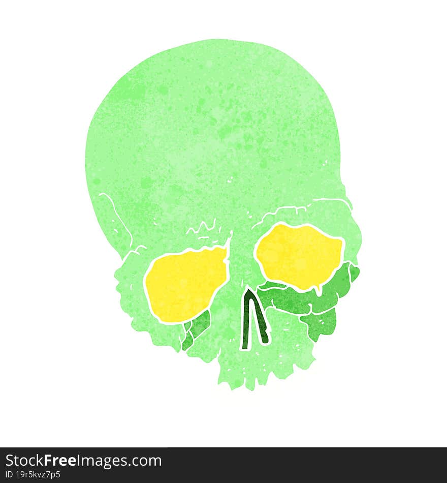 cartoon spooky old skull