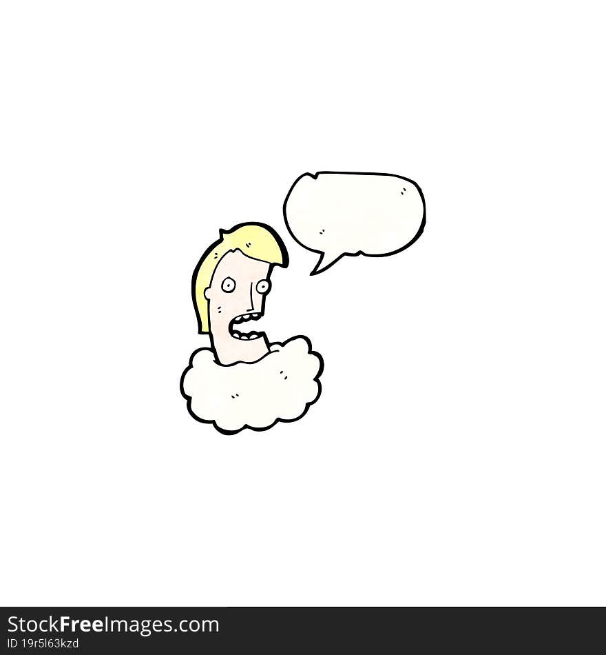 Talking Head In Cloud Cartoon