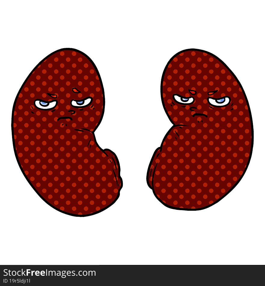 cartoon irritated kidneys. cartoon irritated kidneys