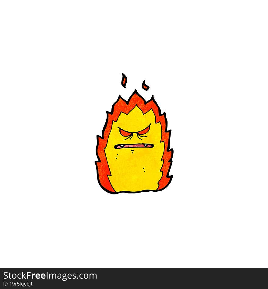 Spooky Flame Monster Cartoon