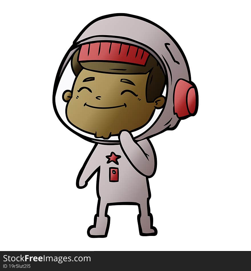 happy cartoon astronaut. happy cartoon astronaut