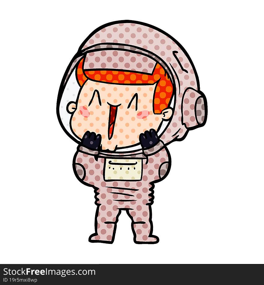 happy cartoon astronaut. happy cartoon astronaut