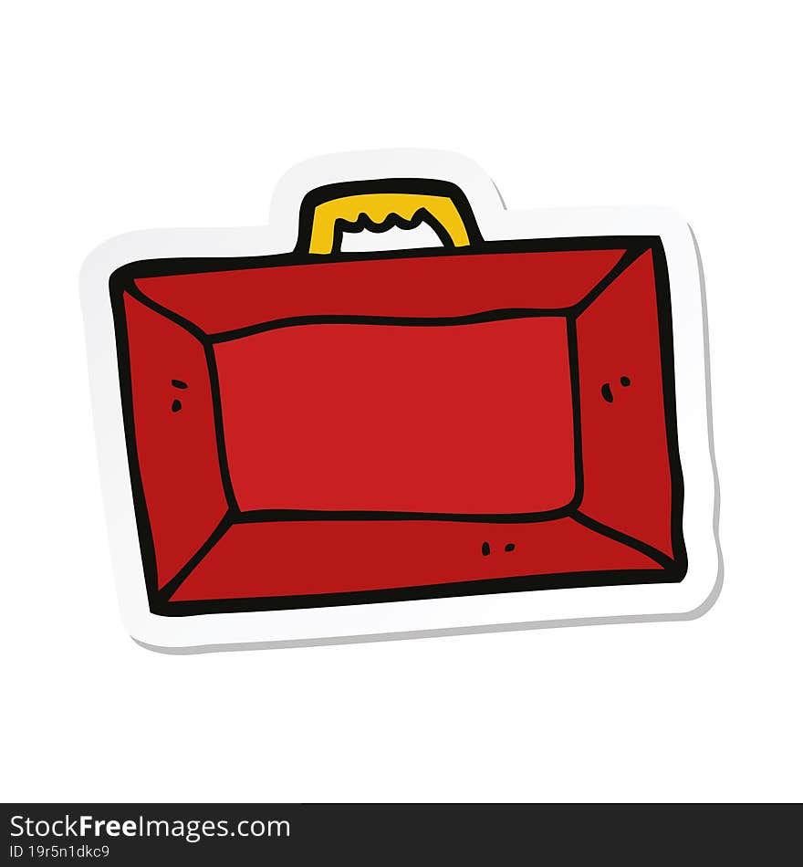 Sticker Of A Cartoon Briefcase