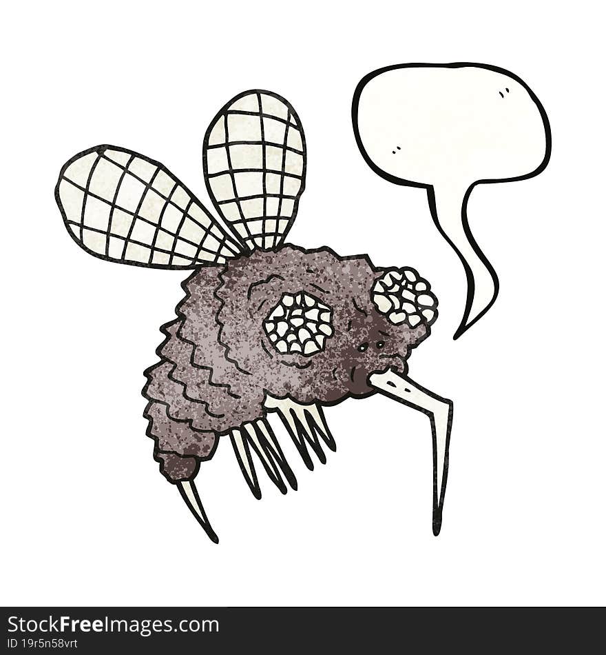 Speech Bubble Textured Cartoon Fly