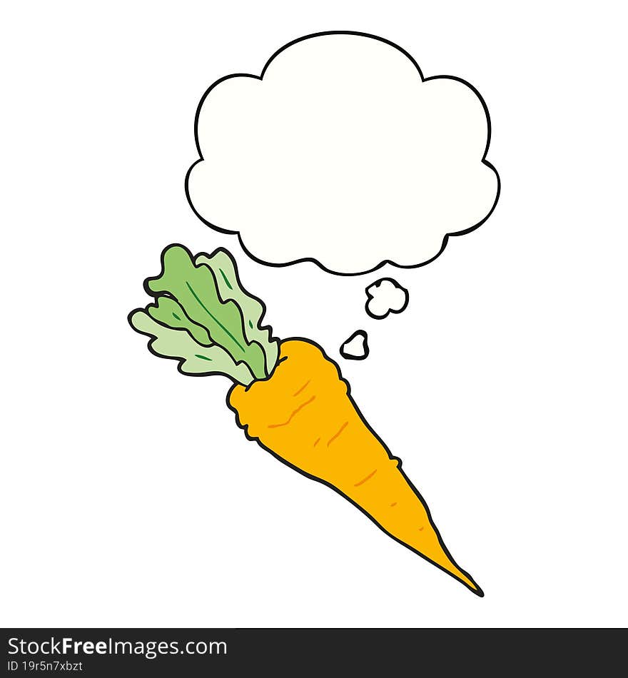 Cartoon Carrot And Thought Bubble