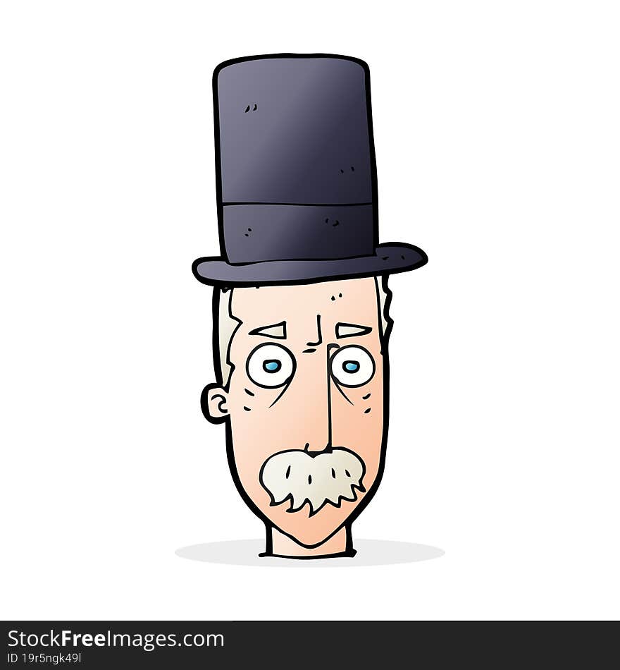 cartoon man wearing top hat