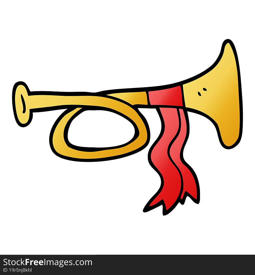 cartoon doodle brass horn