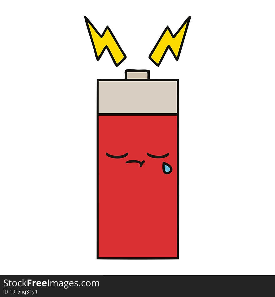 cute cartoon of a battery. cute cartoon of a battery