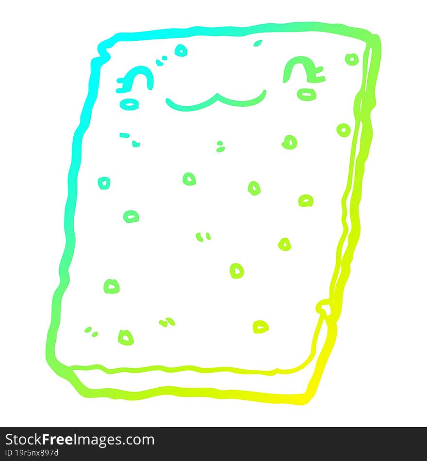 cold gradient line drawing cartoon biscuit