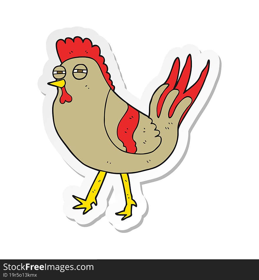 sticker of a cartoon chicken