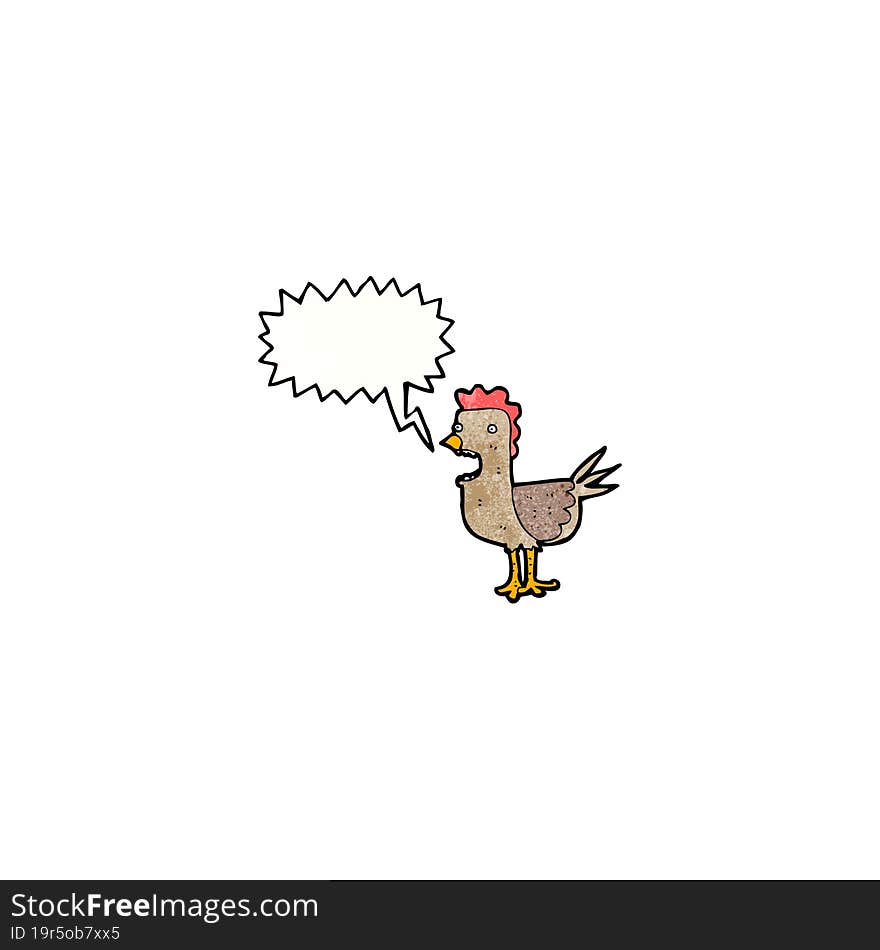 squawking rooster cartoon