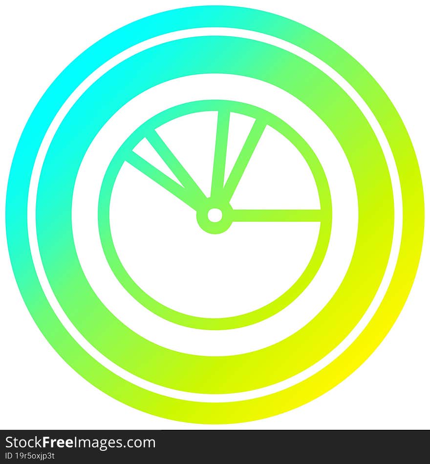 pie chart in cold gradient spectrum