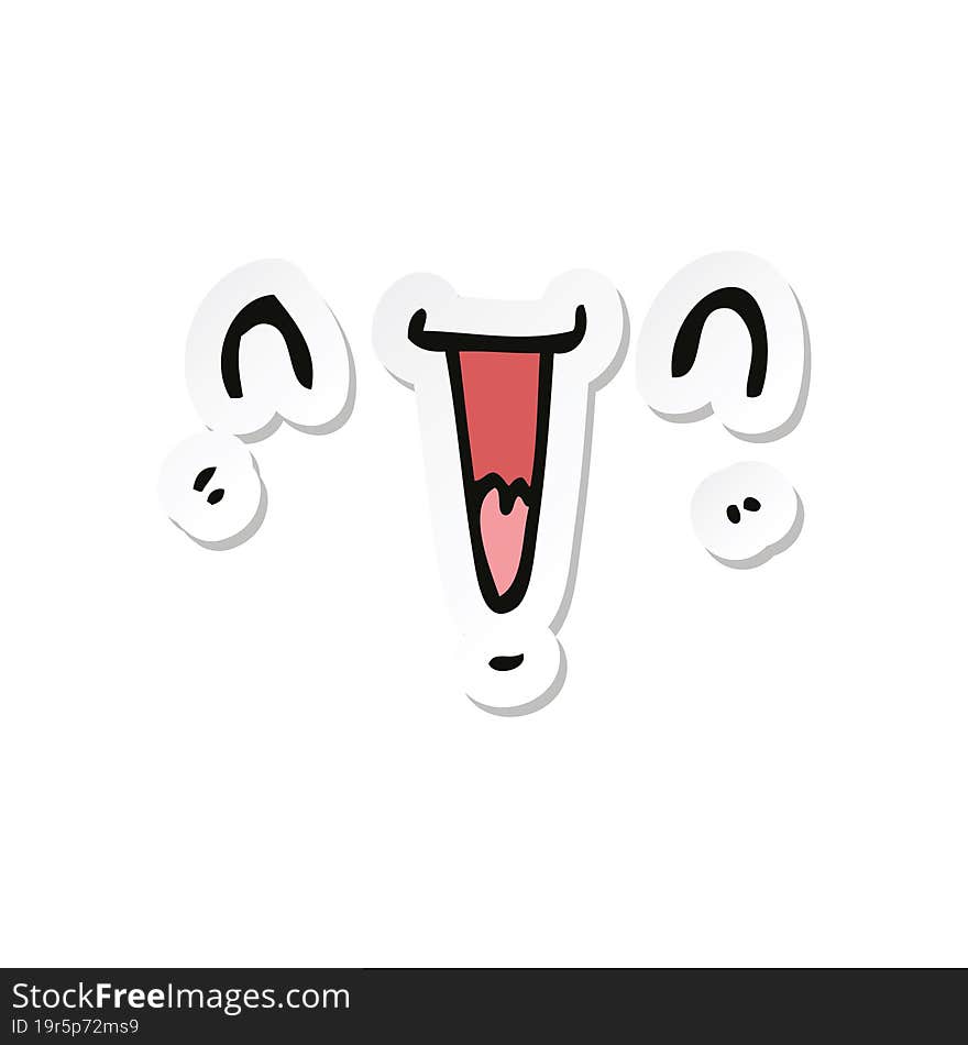 sticker of a cute happy cartoon face