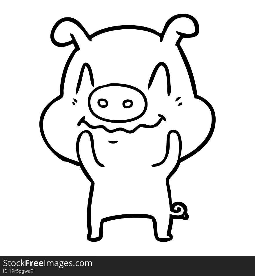 nervous cartoon pig. nervous cartoon pig