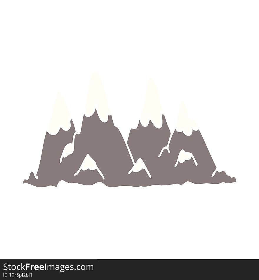 cartoon doodle mountain range