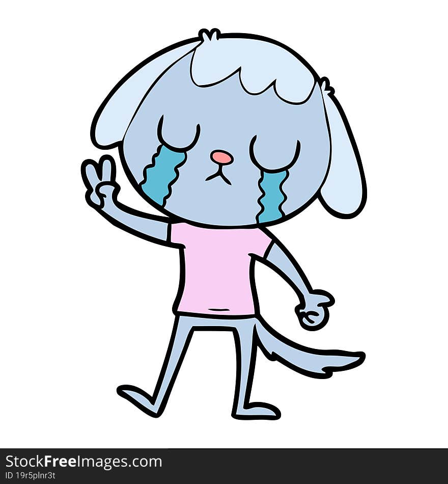 cute cartoon dog crying. cute cartoon dog crying