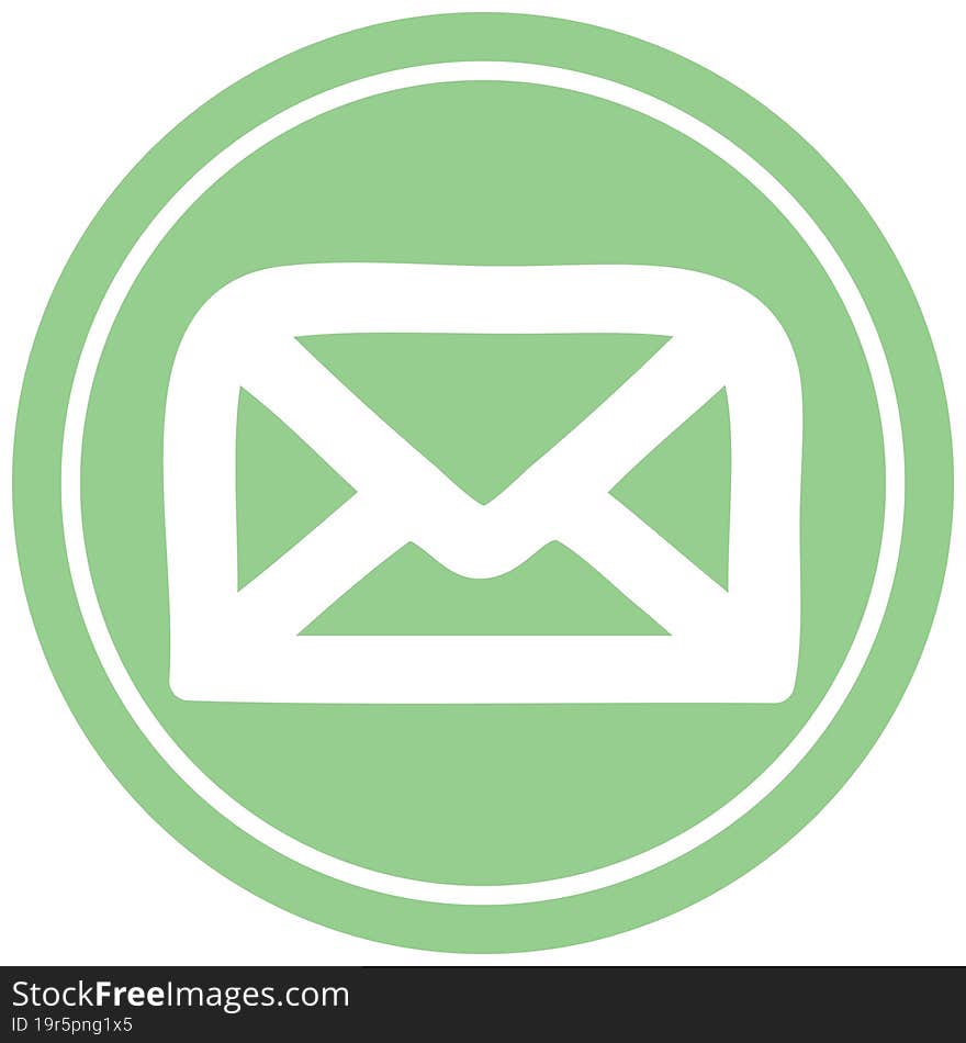 envelope letter circular icon symbol