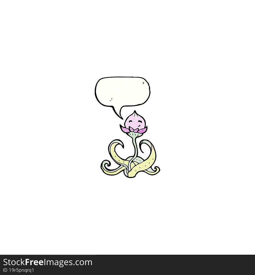 cartoon flower with speech bubble