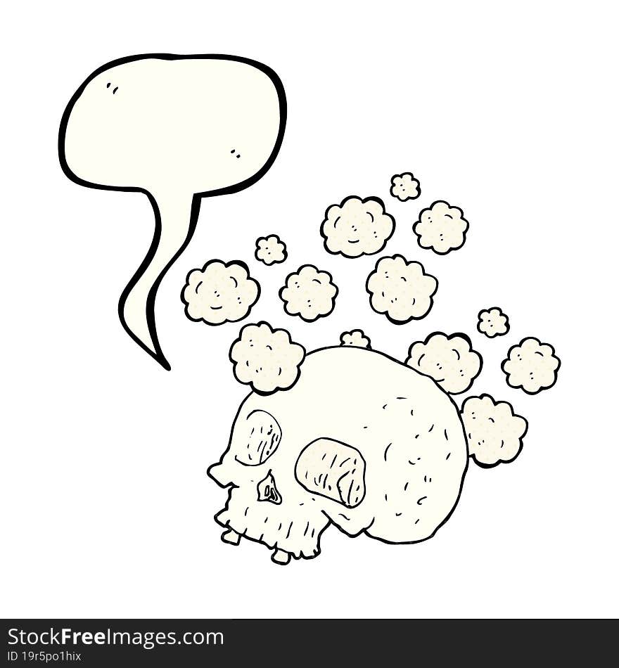 comic book speech bubble cartoon old skull