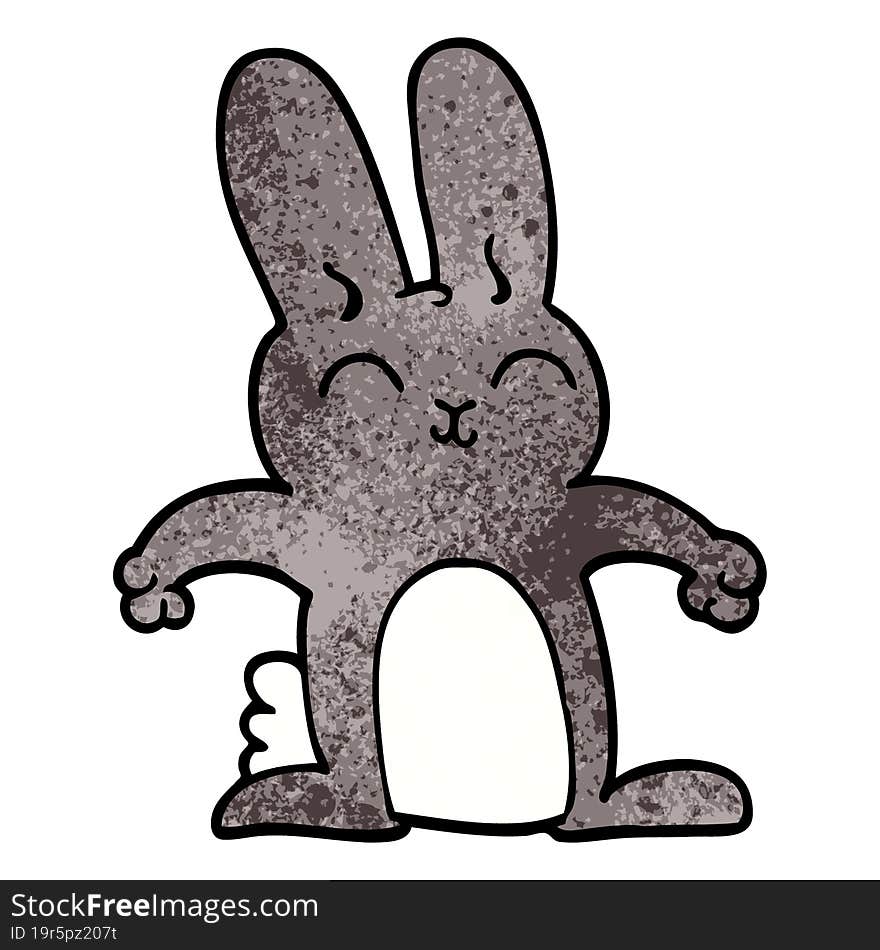 cartoon doodle grey rabbit