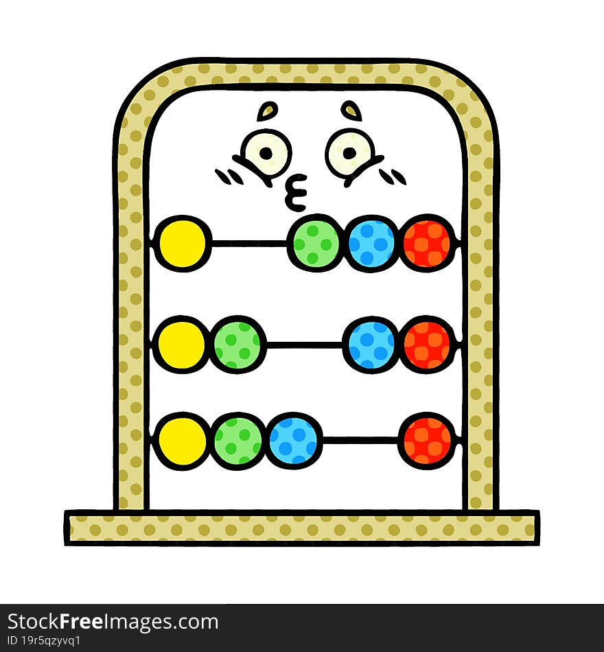 comic book style cartoon abacus