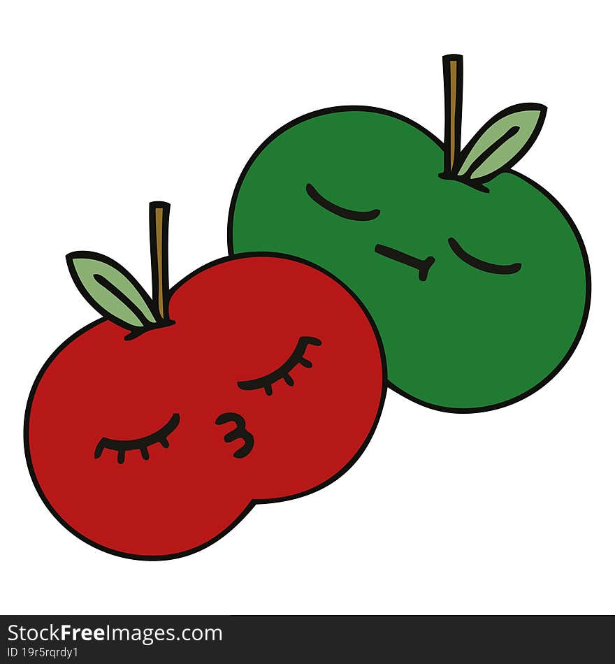 cute cartoon juicy apple