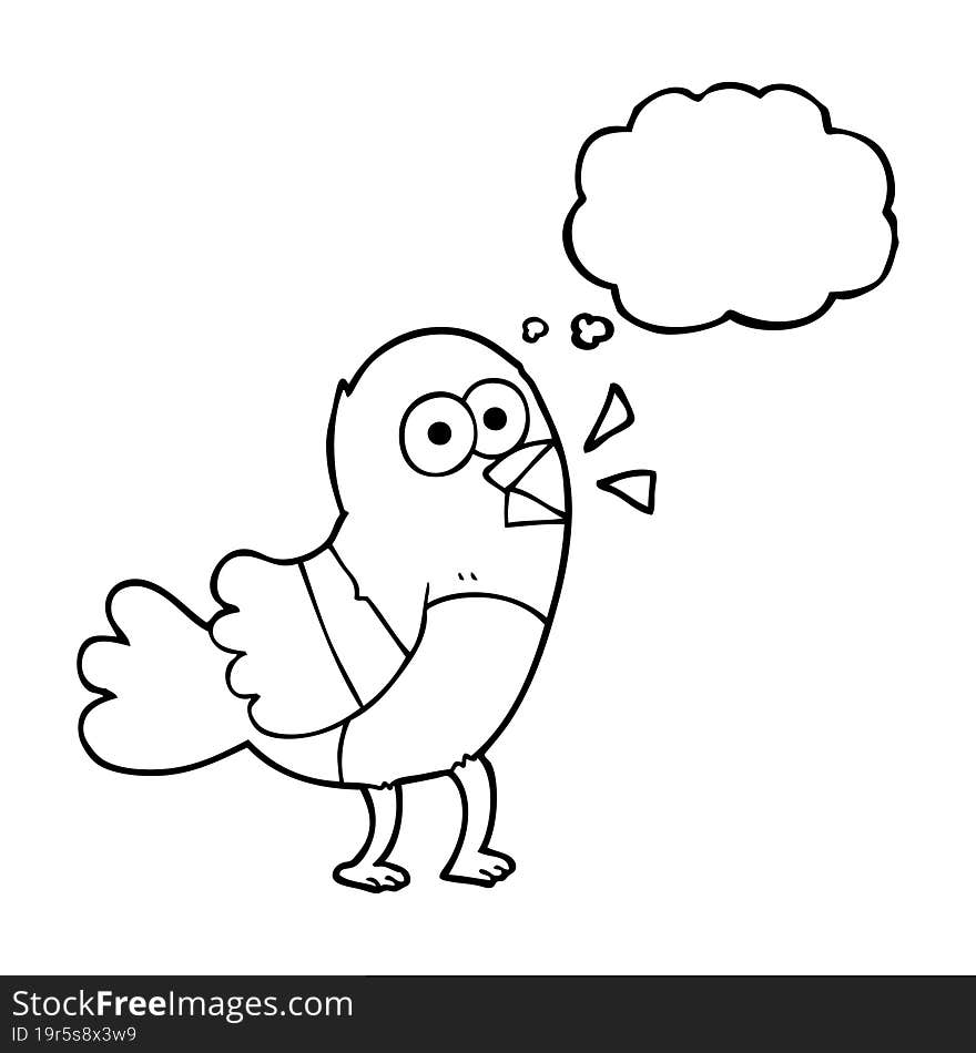 Thought Bubble Cartoon Bird