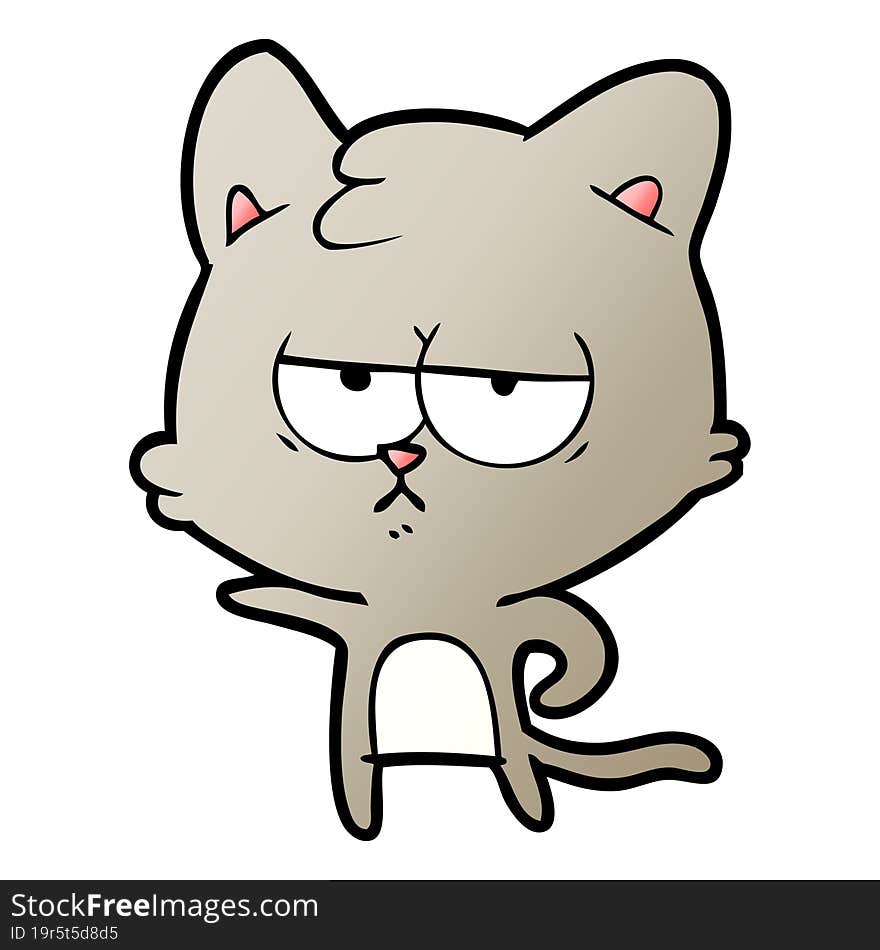 bored cartoon cat. bored cartoon cat