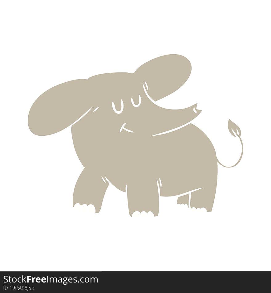 flat color style cartoon elephant