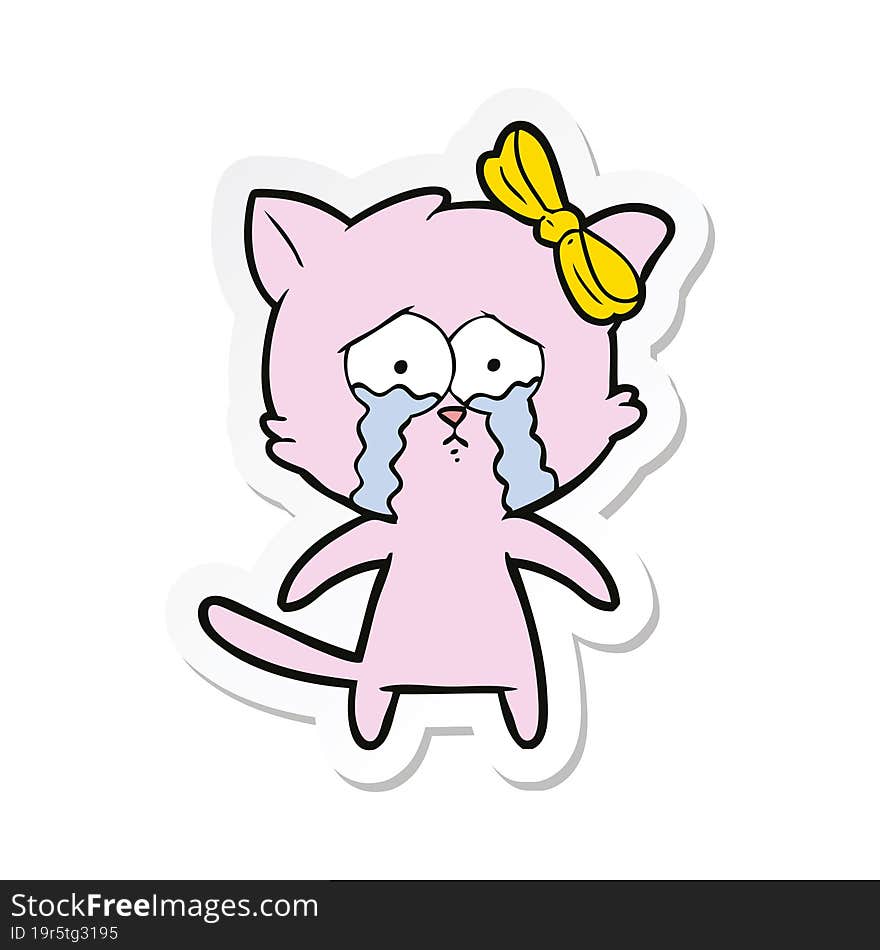 sticker of a cartoon cat