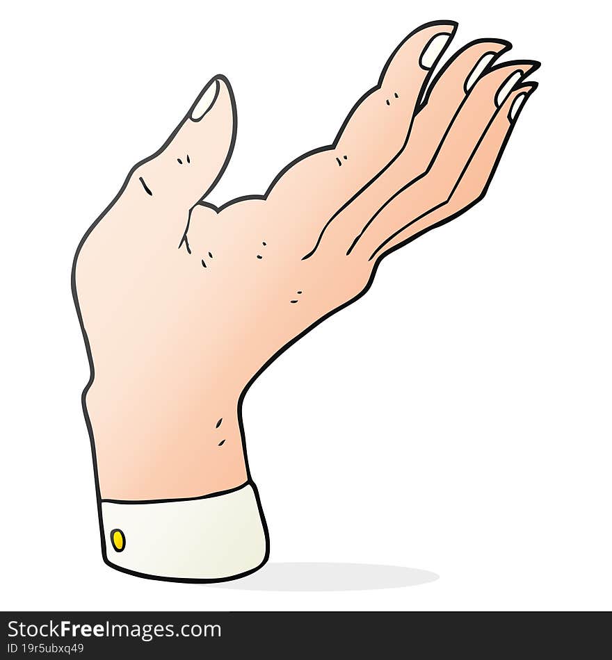 Cartoon Open Hand Raised Palm Up