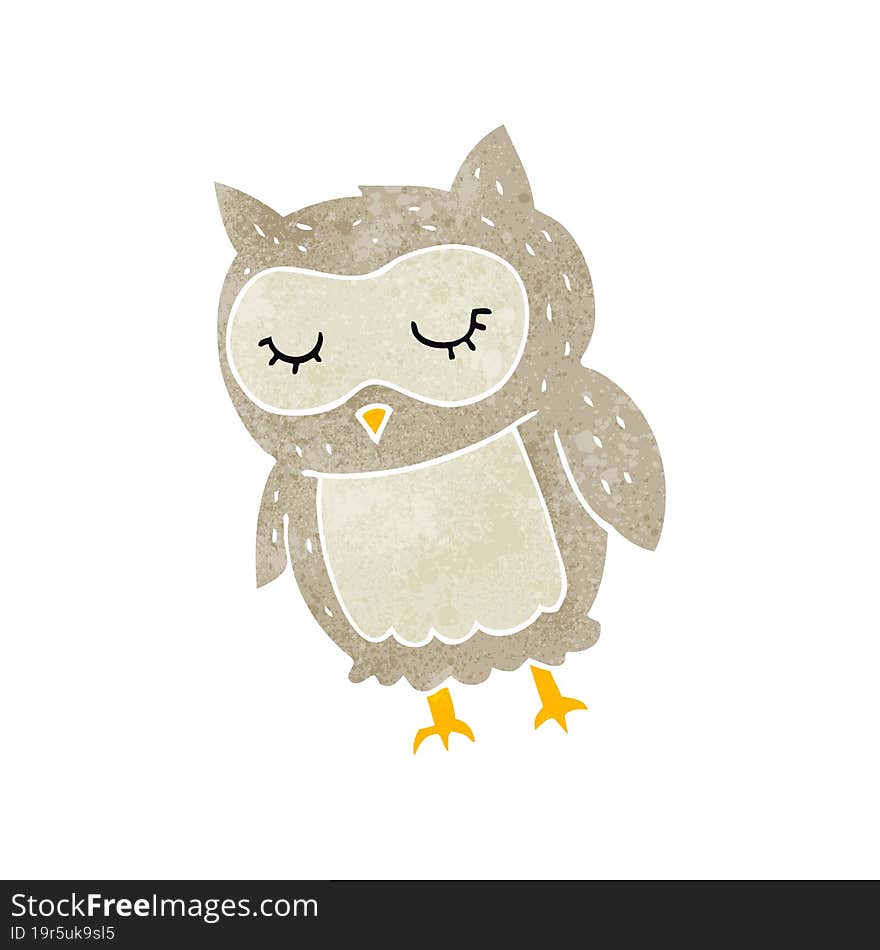 retro cartoon owl