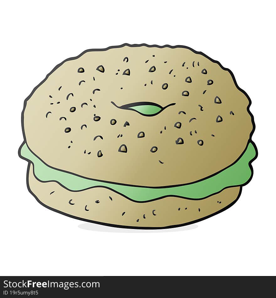 cartoon bagel