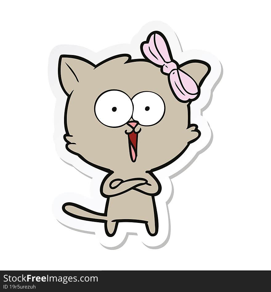 sticker of a cartoon cat