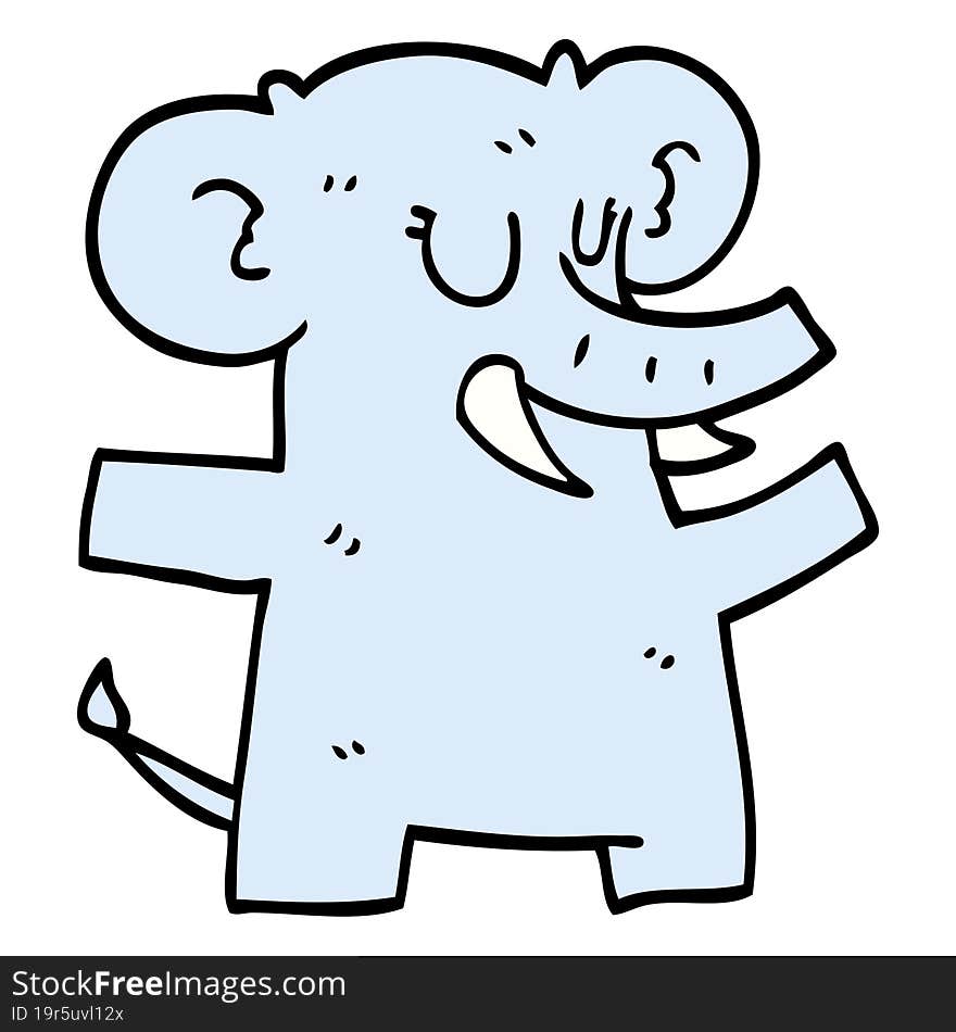 cartoon doodle elephant dancing